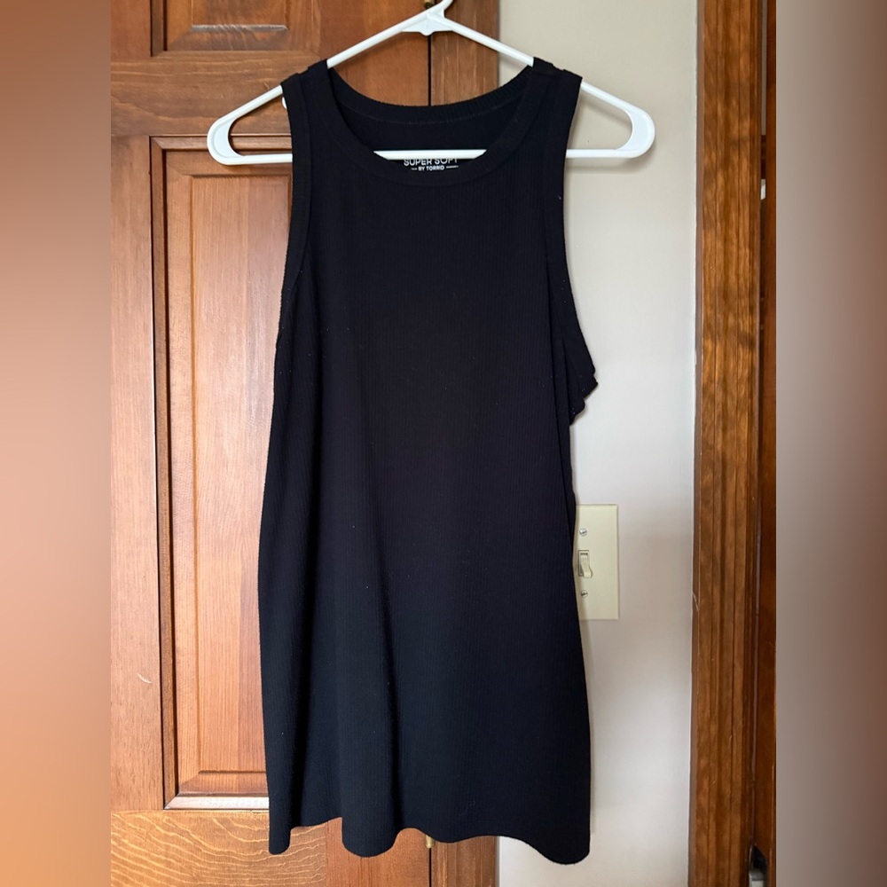 torrid Black Ribbed Tank Top